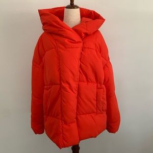 H&M Red Puffer Jacket with Hood